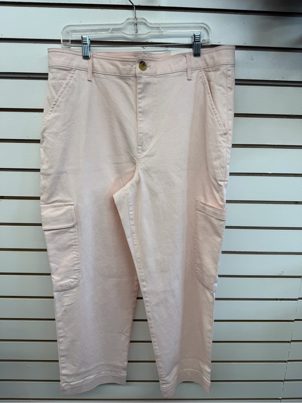 Free Assembly Pink Cargo Pants Women’s Size 16 Utility Straight Leg NWT